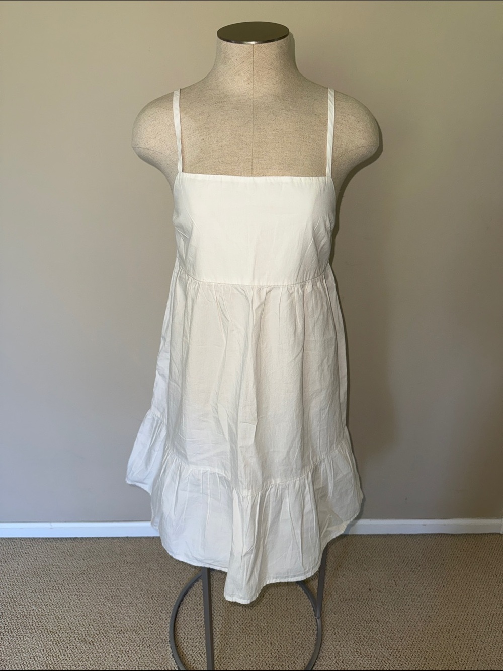 Abound Teenage White Tiered Spaghetti-Strap Dress